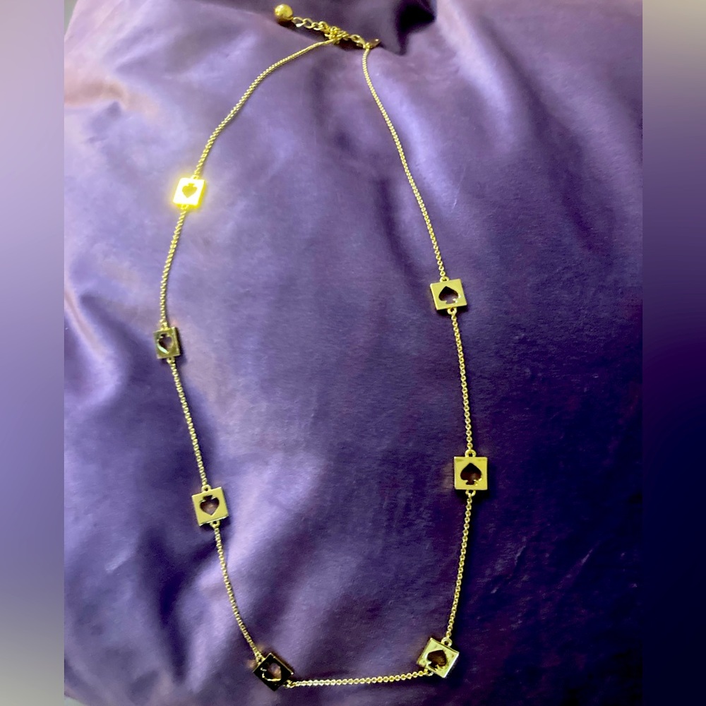 Classic Kate Spade Square Spades long Necklace